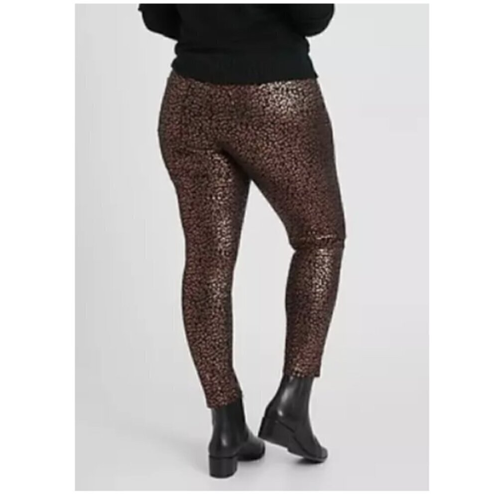 Banana Republic Mid Rise Skinny Stretch Jeans Metallic Leopard sz 29/8 NWT $129 - Picture 5 of 10